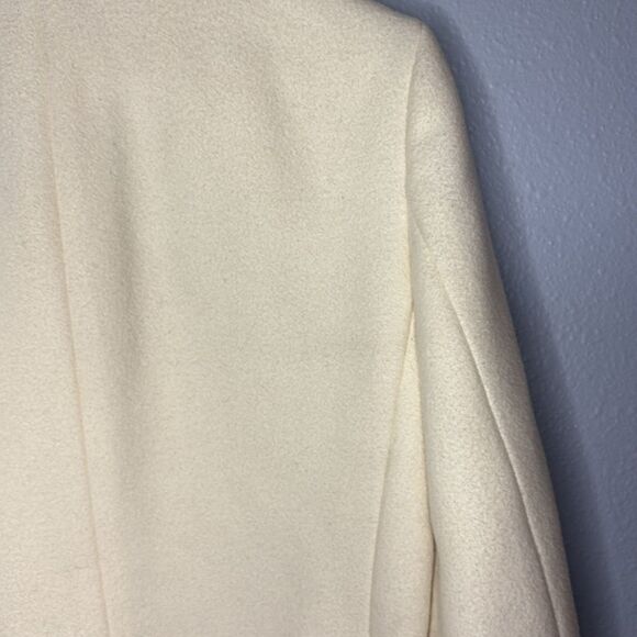 Banana Republic Cream Soft Wool Double Breasted Fully Lined Pea Coat Size Medium - Picture 15 of 16